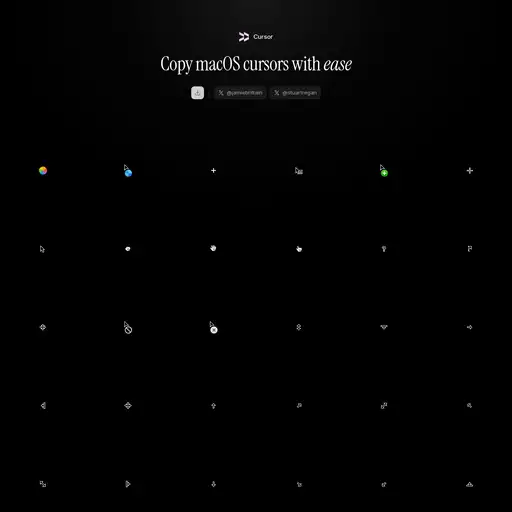 Screenshot of macOS Cursors website
