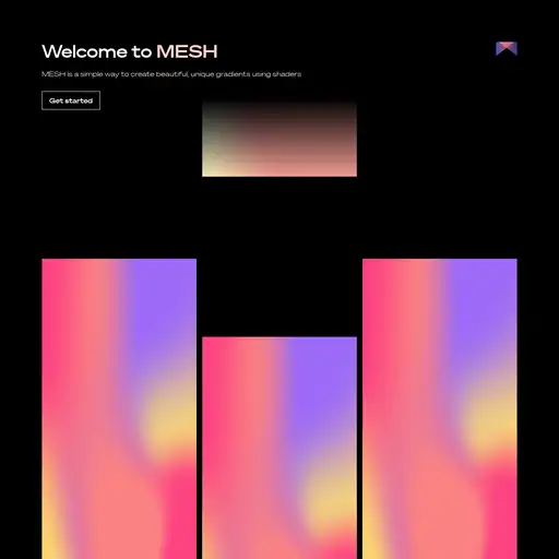 Screenshot of Mesh Gradients website