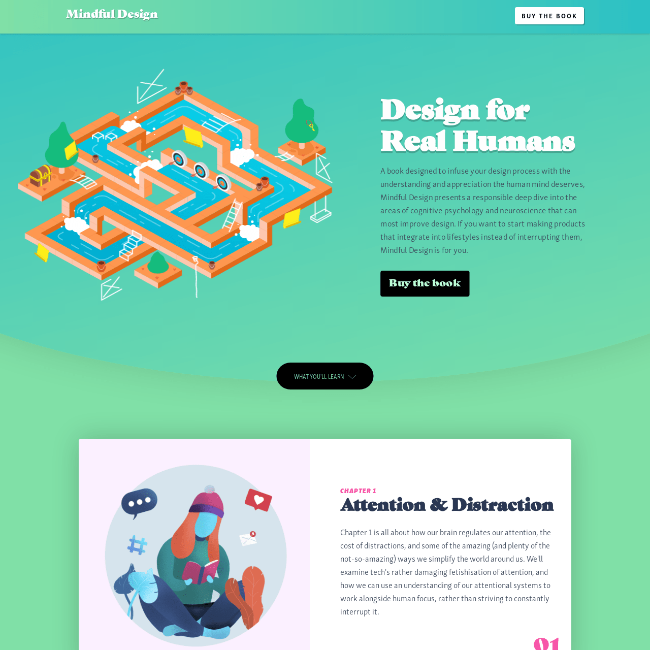 Screenshot of Mindful Design website