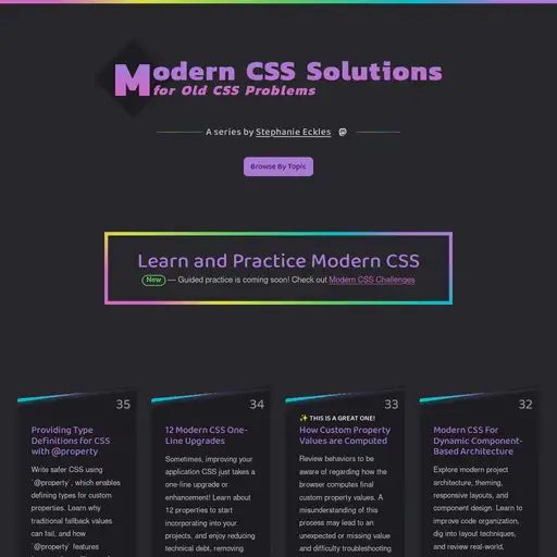 Screenshot of Modern CSS Solutions website