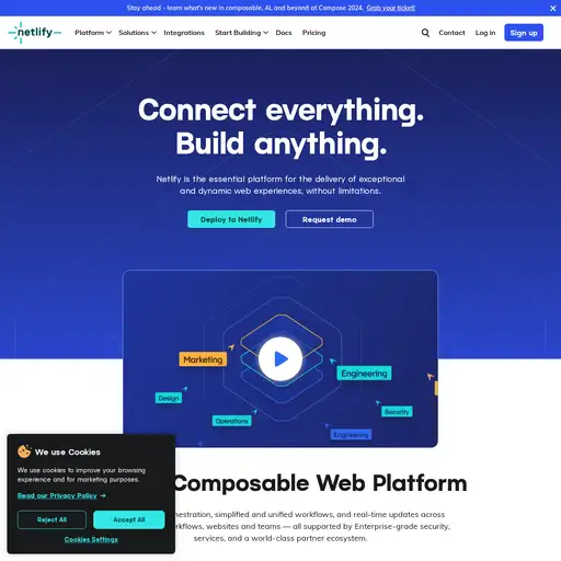 Screenshot of Netlify website