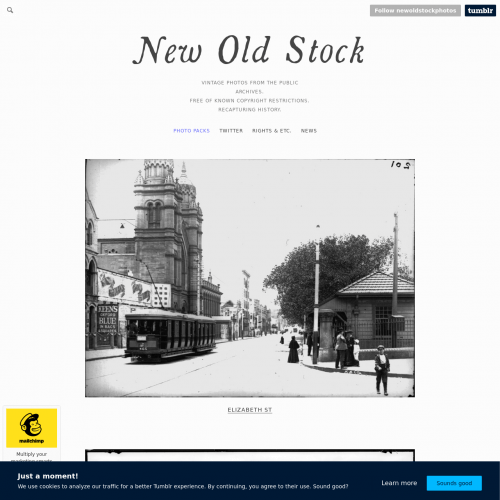 Screenshot of New Old Stock website