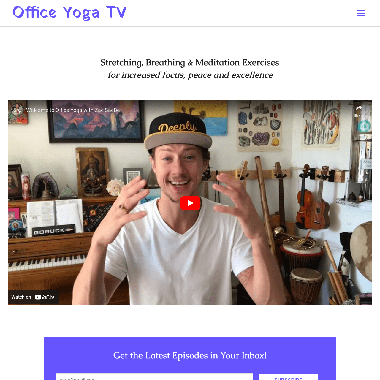 Screenshot of Office Yoga TV website