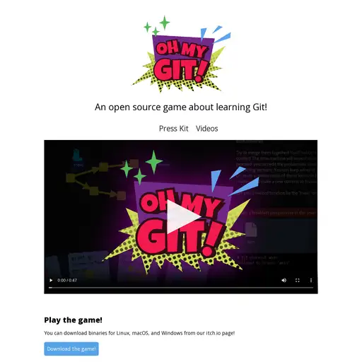 Screenshot of Oh My Git! website