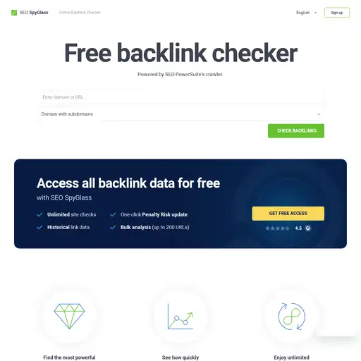 Screenshot of Online Backlink Checker website