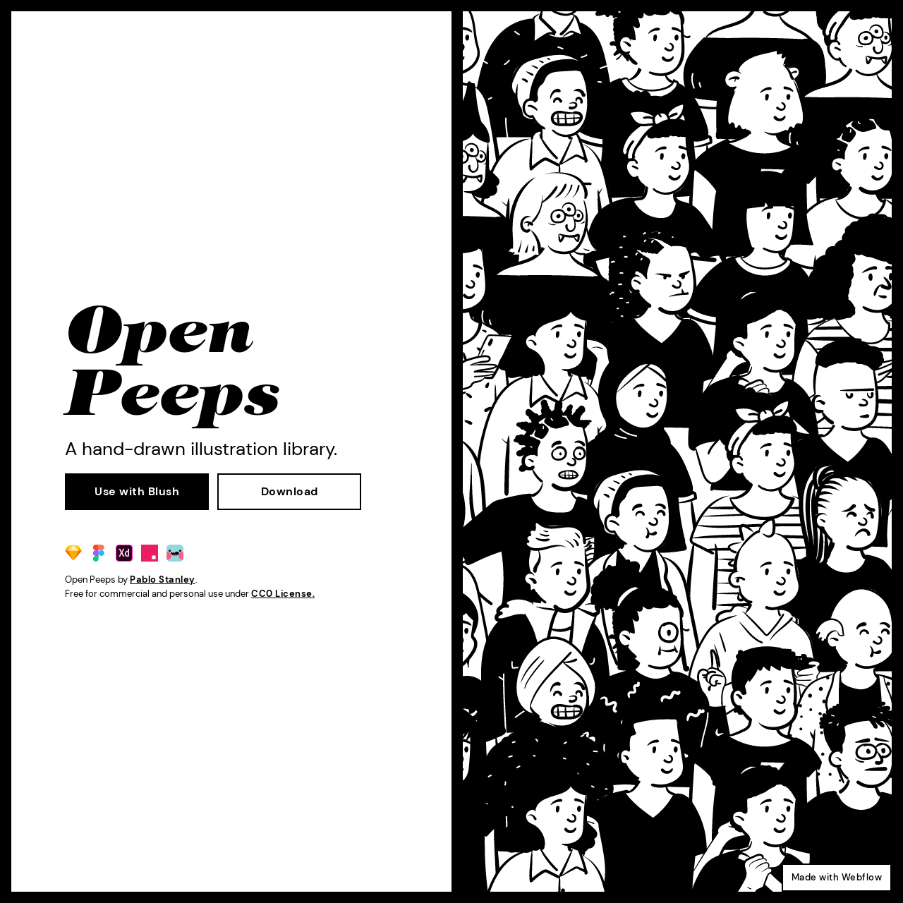 Screenshot of Open Peeps website