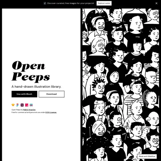 Screenshot of Open Peeps website