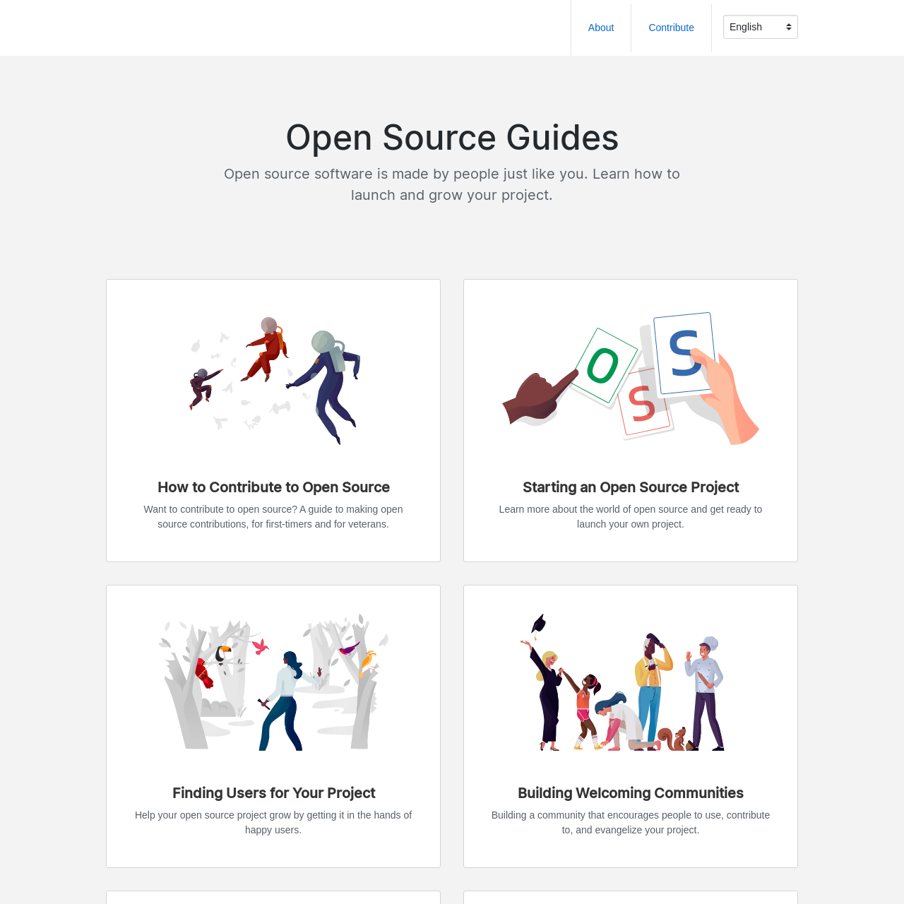 Screenshot of Open Source Guide website