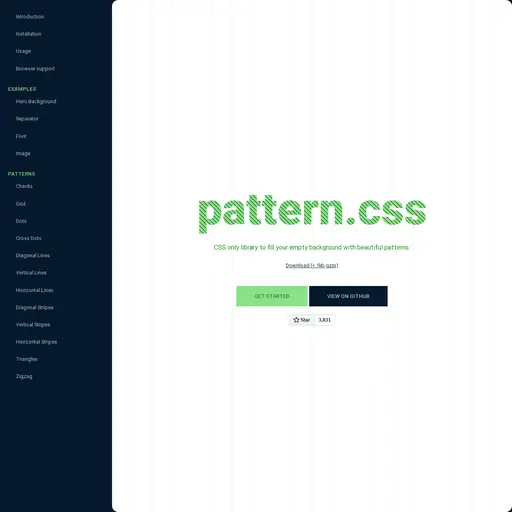 Screenshot of Pattern.css website