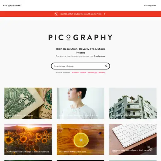 Screenshot of Picography website