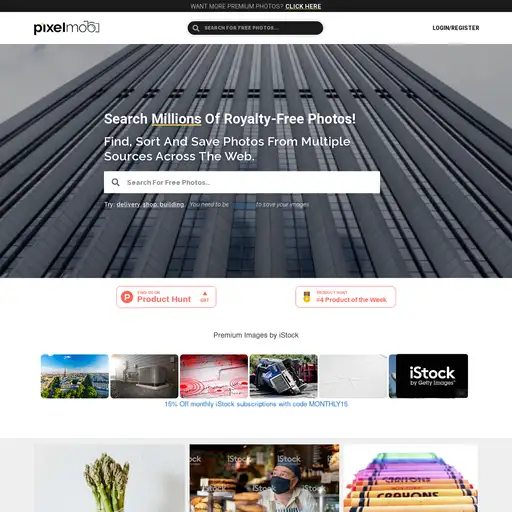 Screenshot of Pixel Mob website