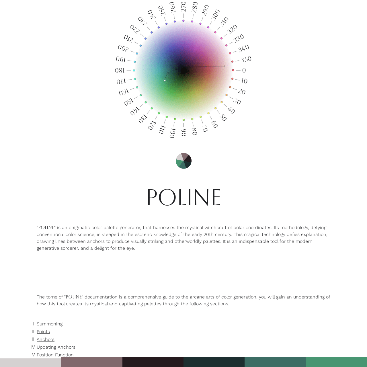 Screenshot of Poline website