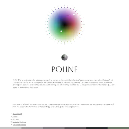 Screenshot of Poline website