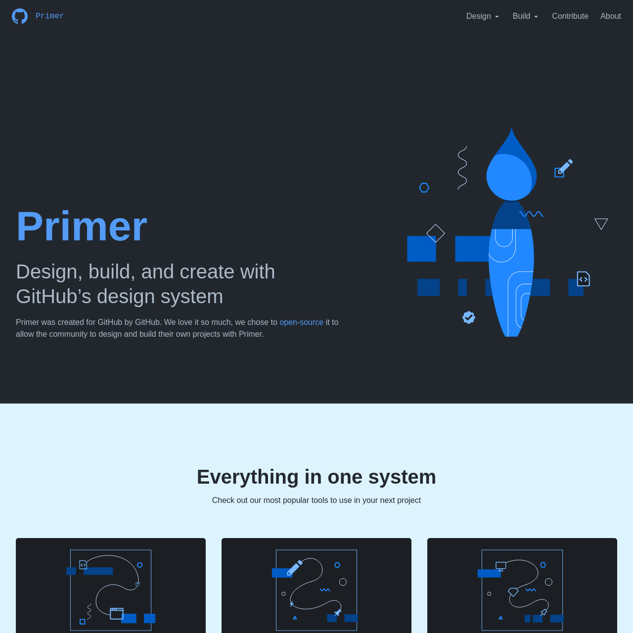 Screenshot of Primer Design System website