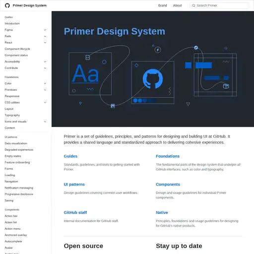 Screenshot of Primer Design System website