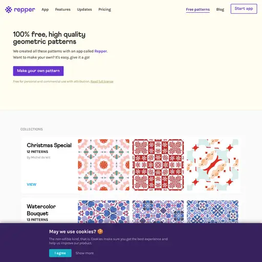 Screenshot of Repper Patterns website