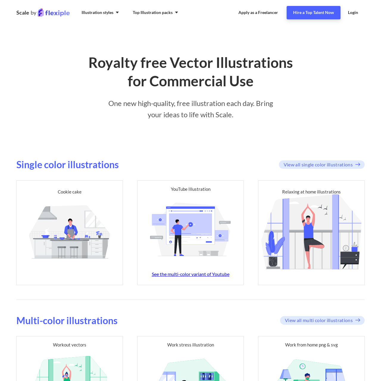 Screenshot of Scale Illustrations website