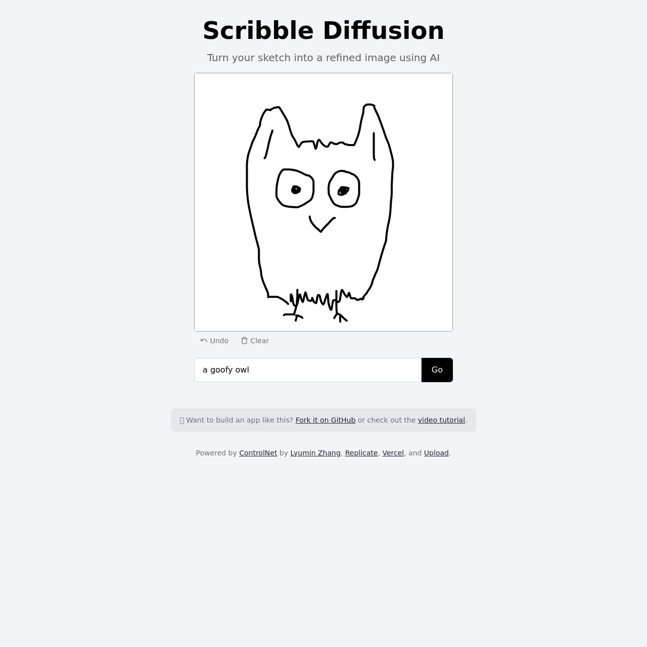 Screenshot of Scribble Diffusion website