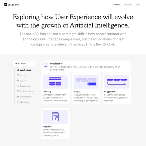 Screenshot of Shape of AI website