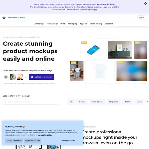 Screenshot of Smartmockups website