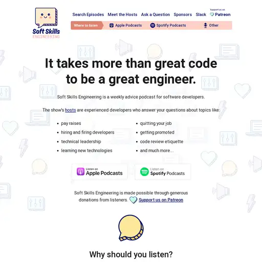 Screenshot of Soft Skills Engineering Podcast website