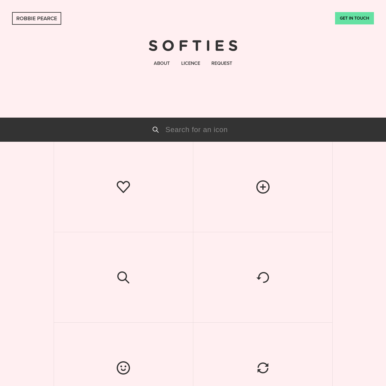 Screenshot of Softies website