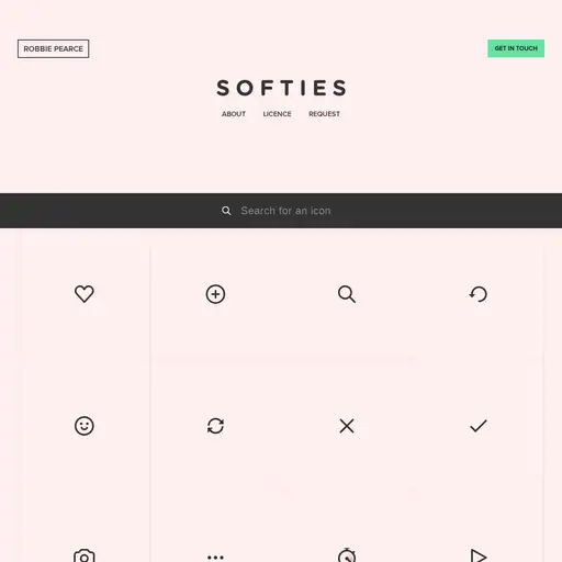 Screenshot of Softies website