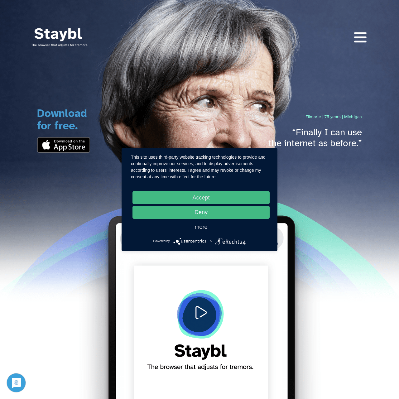 Screenshot of Staybl website