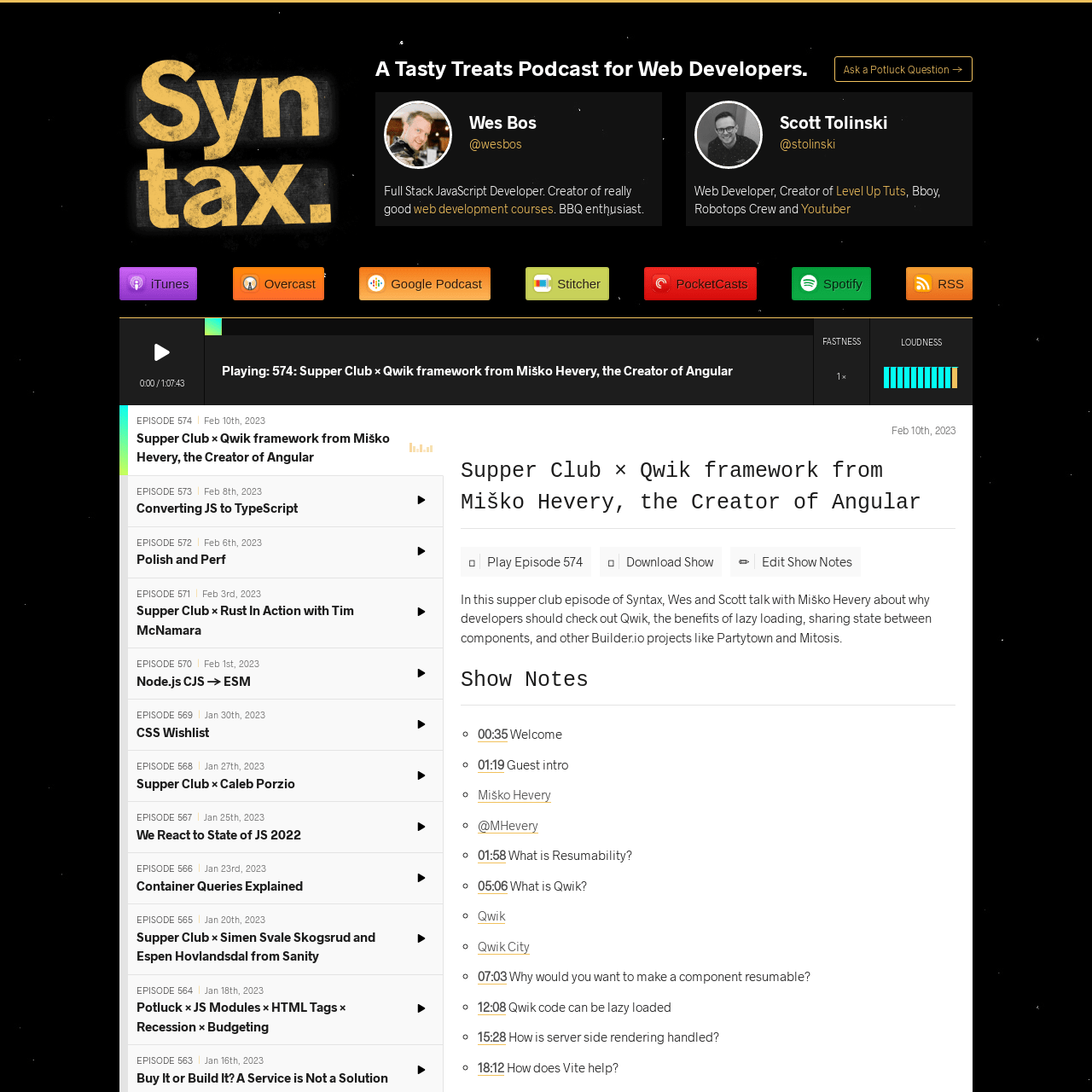 Screenshot of Syntax website