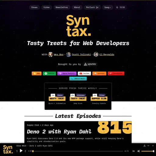 Screenshot of Syntax website