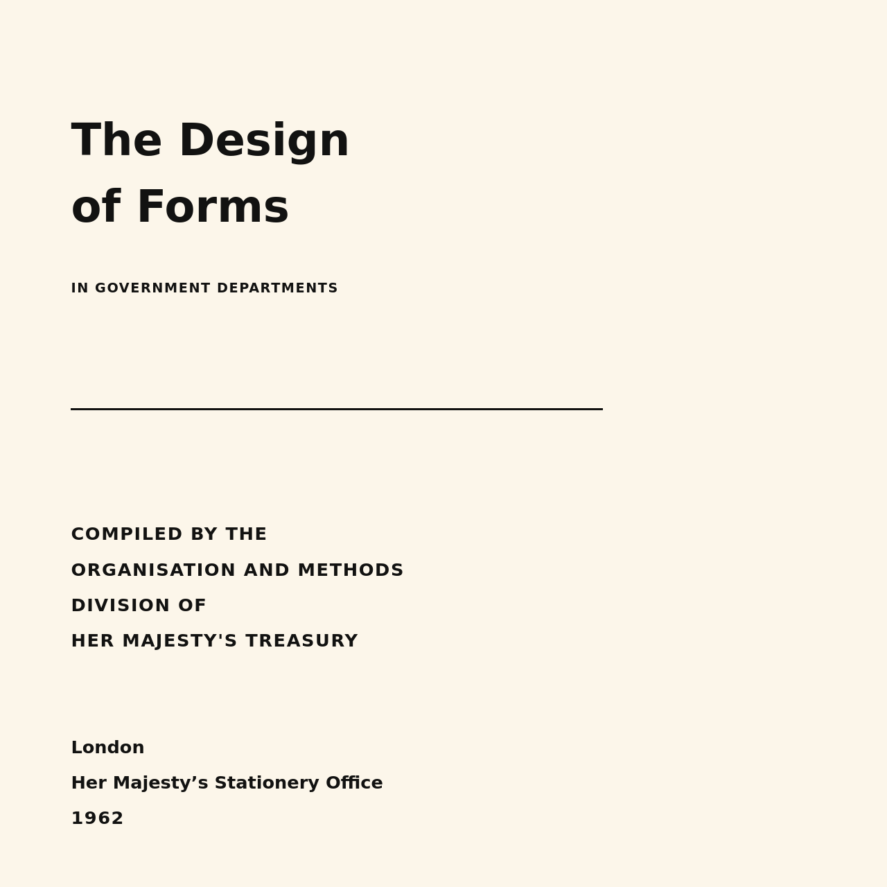 Screenshot of The Design of Forms in Government Departments website