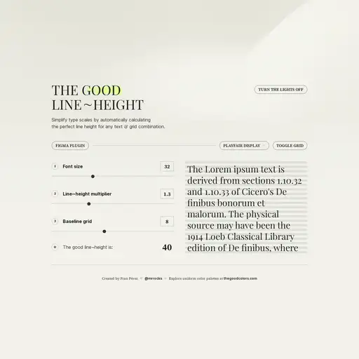 Screenshot of The Good Line Height website