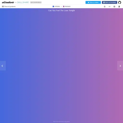 Screenshot of UI Gradients website