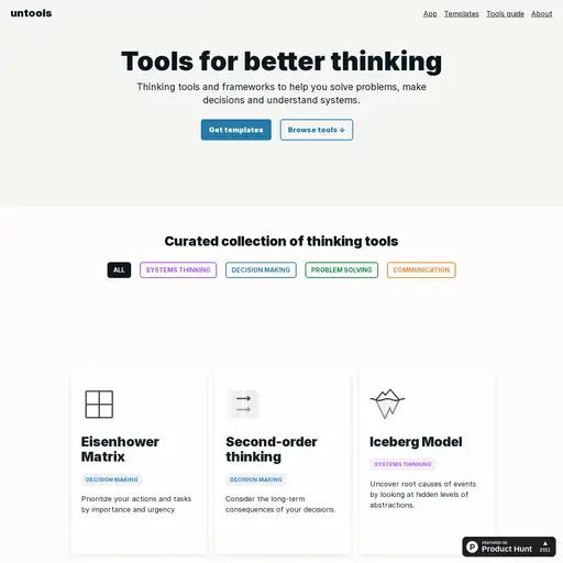 Screenshot of Untools website