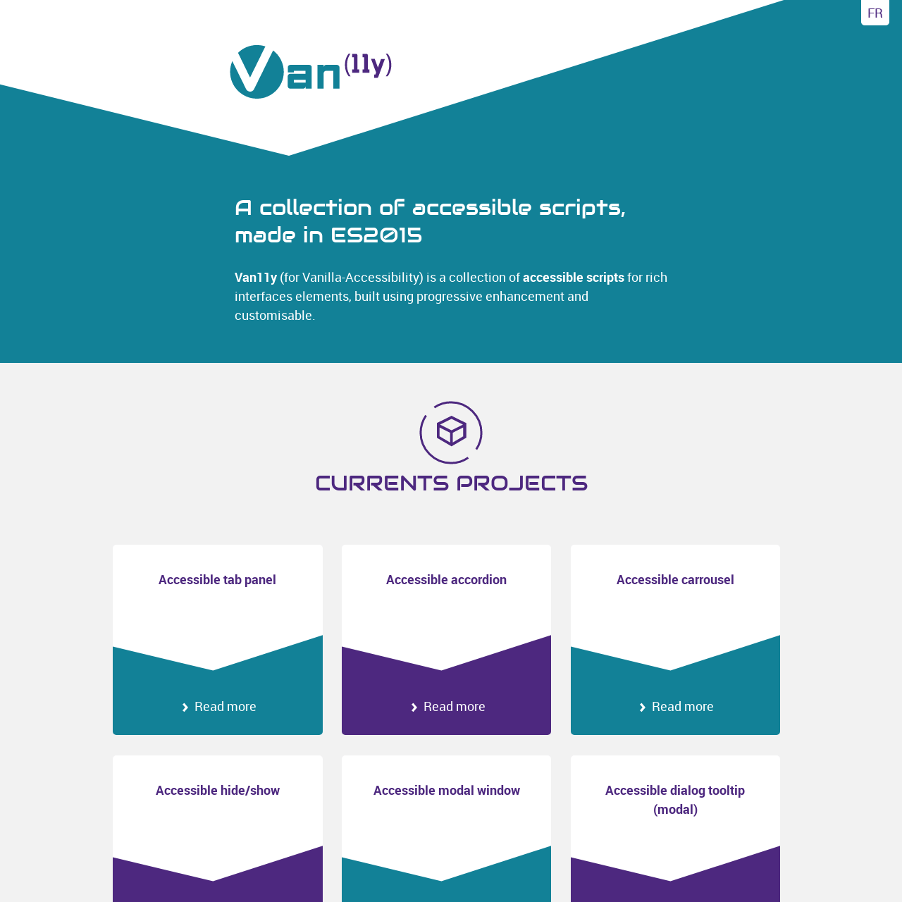 Screenshot of Van11y website