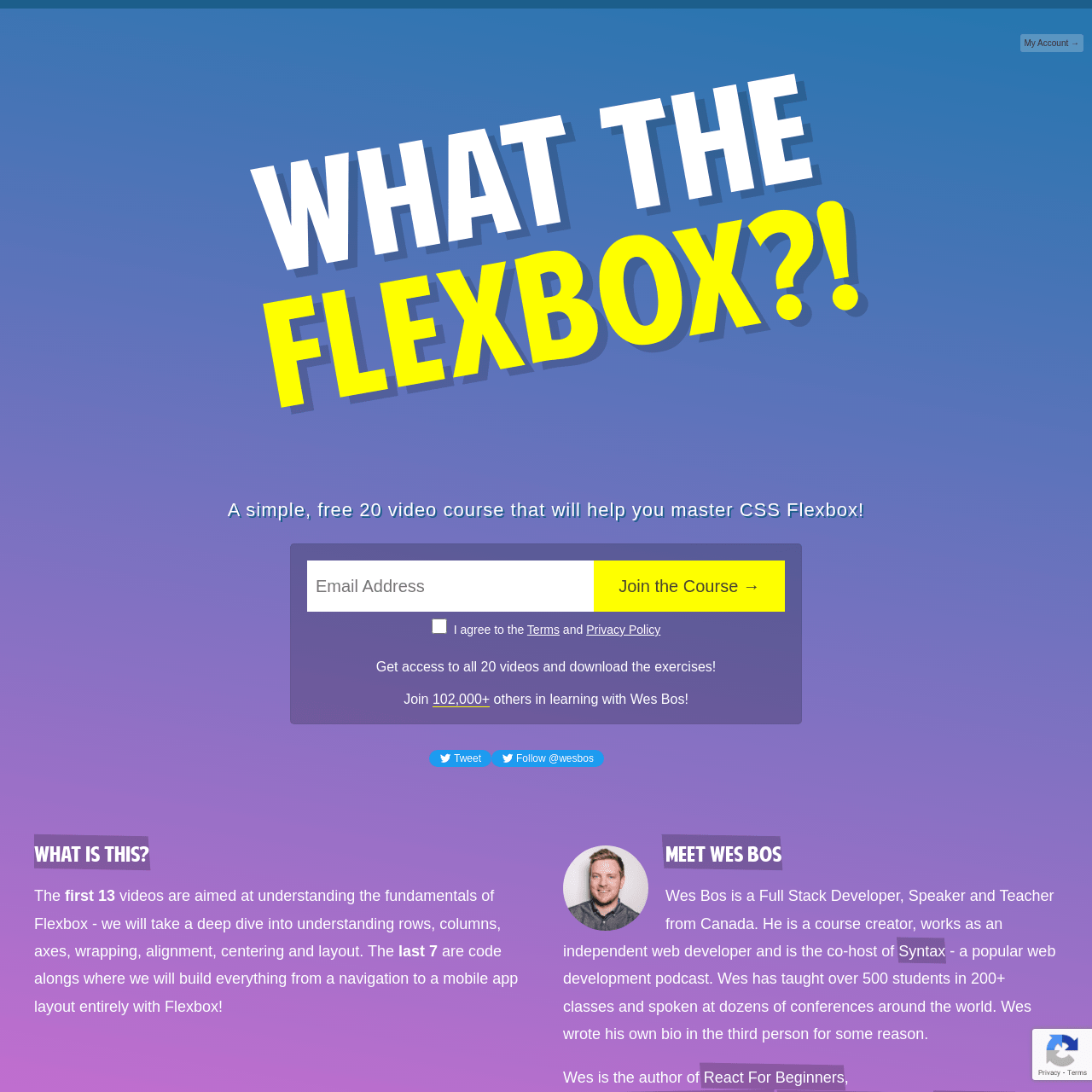 Screenshot of What The Flexbox?! website