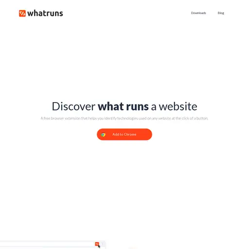 Screenshot of WhatRuns website