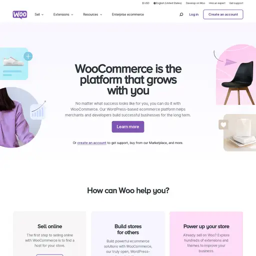 Screenshot of WooCommerce website